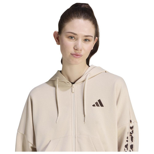 Adidas Γυναικεία ζακέτα Seasonal Essential Animal Print 3-Stripes Full-Zip Hooded Track Top